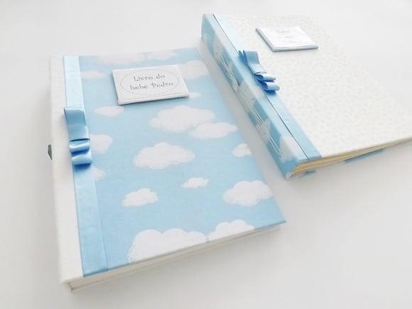 Kit com Livro e Diário do Bebê Nuvem
