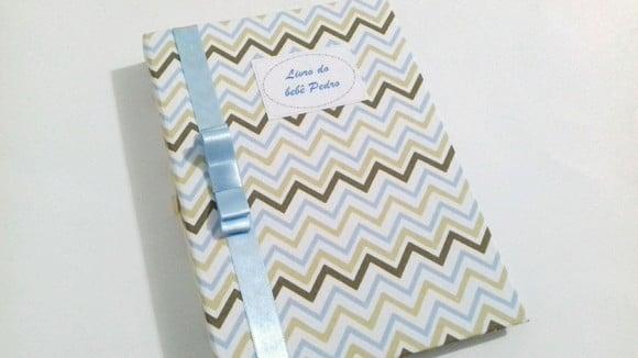 Livro/Diário do bebê azul para menino