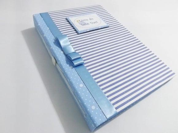 Livro/Diário do bebê azul para menino