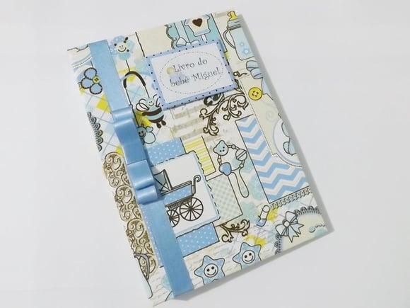Livro/Diário do bebê azul ursinho