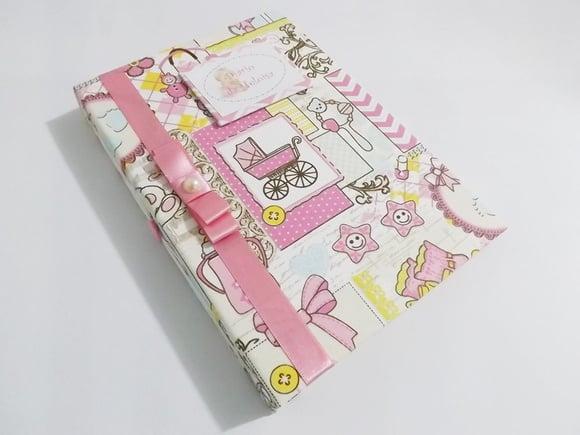 Livro/diário do Bebê Rosa para Menina