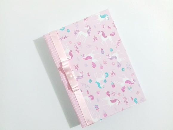 Livro/Diário do bebê unicórnio rosa