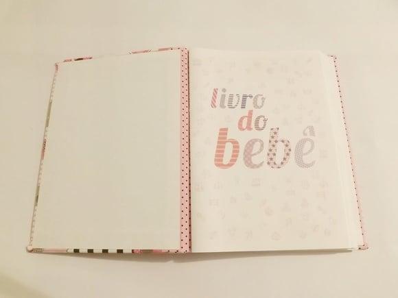 Livro/Diário do bebê rosa para menina