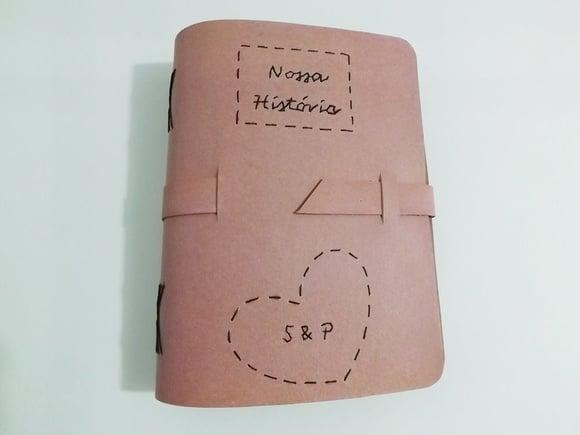 Agenda Artesanal em Recouro Bordado Rosa