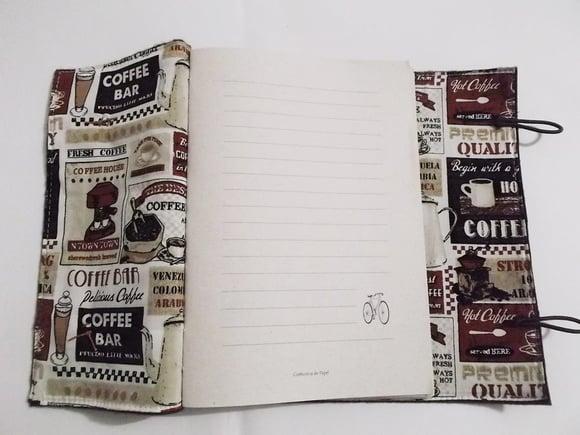 Caderno/diário Couro Ecológico Marrom com Botão