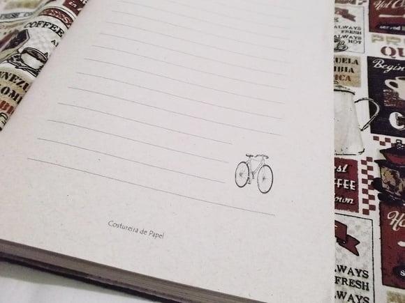 Caderno/diário Couro Ecológico Marrom com Botão