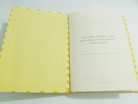 Diário de gravidez chevron amarelo