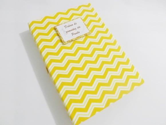 Diário de gravidez chevron amarelo