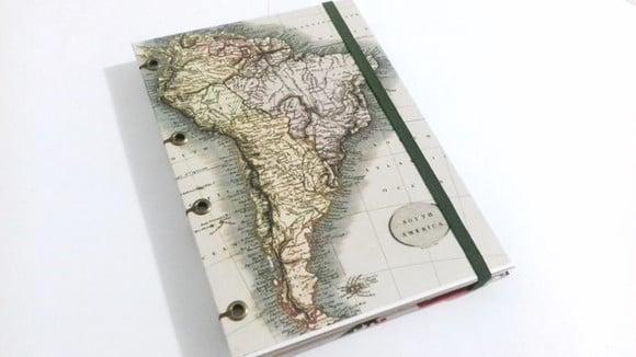 Diário de Viagem Mapa Antigo América do Sul