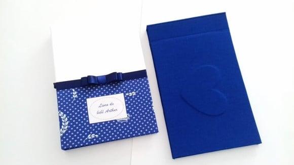 Kit com Livro e Álbum do Bebê Azul