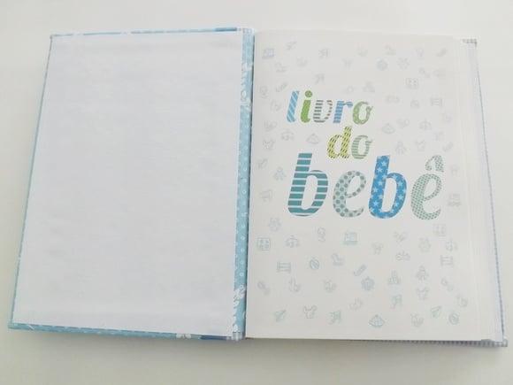 Livro/Diário do bebê azul coroa menino