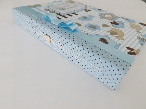 Livro/Diário do bebê azul para menino