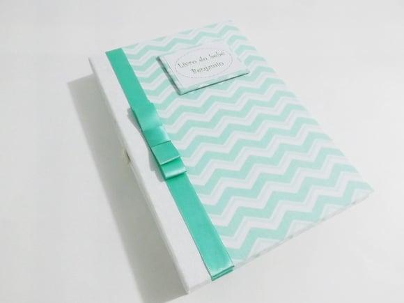 Livro/Diário do bebê em chevron