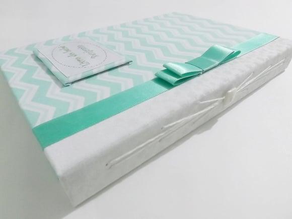 Livro/Diário do bebê em chevron