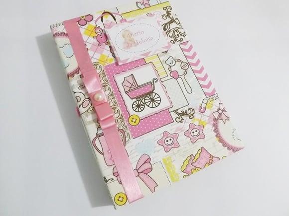 Livro/diário do Bebê Rosa para Menina