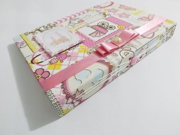 Livro/diário do Bebê Rosa para Menina