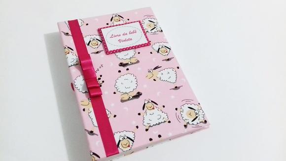 Livro/Diário do Bebê Carneirinho Rosa