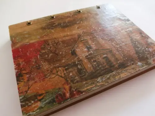 Agenda artesanal em papel couro