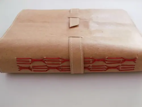 Agenda em recouro cor natural com nome