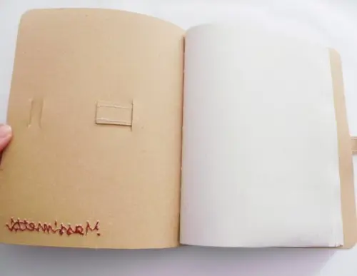 Agenda em recouro cor natural com nome