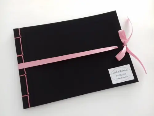 Álbum de fotos rosa 20x30 cm preto
