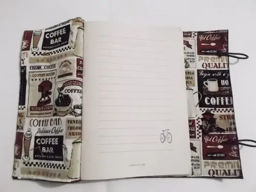 Caderno/diário Couro Ecológico Marrom com Botão