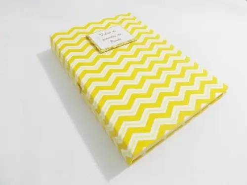 Diário de gravidez chevron amarelo