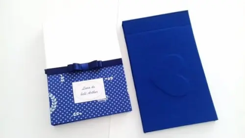 Kit com Livro e Álbum do Bebê Azul