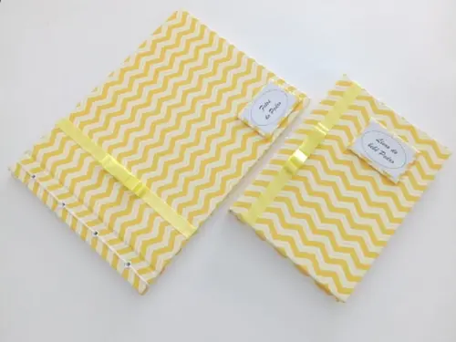 Kit com Livro e Álbum do Bebê em Chevron