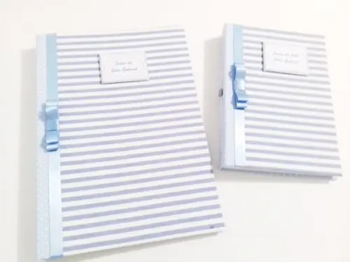 Kit com Livro e Álbum do Bebê Azul