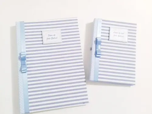 Kit com Livro e Álbum do Bebê Azul