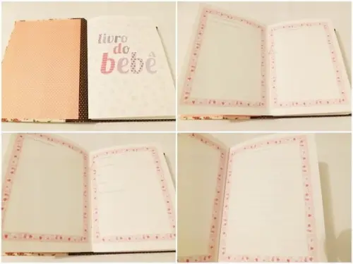 Kit com Livro, Diário e Álbum do Bebê