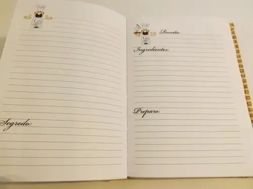 Livro / Caderno de Receitas Cozinheiro