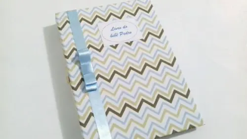 Livro/Diário do bebê azul para menino