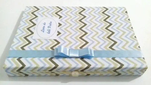 Livro/Diário do bebê azul para menino
