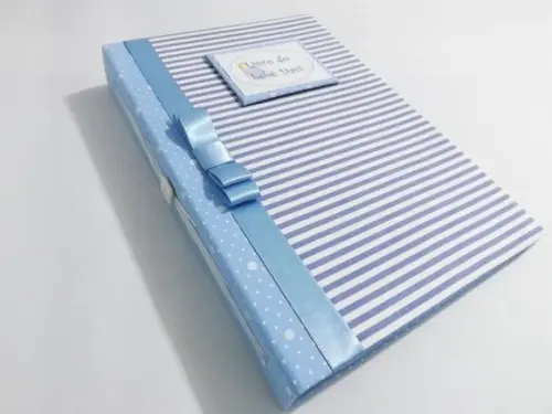 Livro/Diário do bebê azul para menino