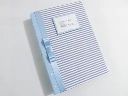 Livro/Diário do bebê azul para menino