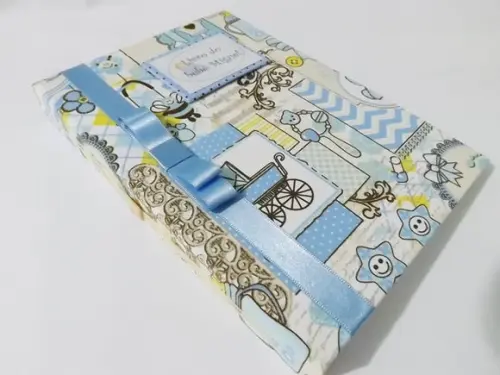 Livro/Diário do bebê azul ursinho