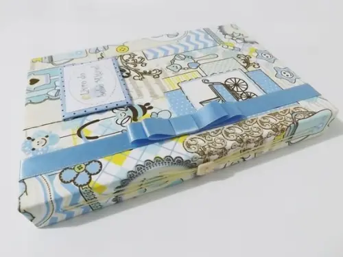 Livro/Diário do bebê azul ursinho