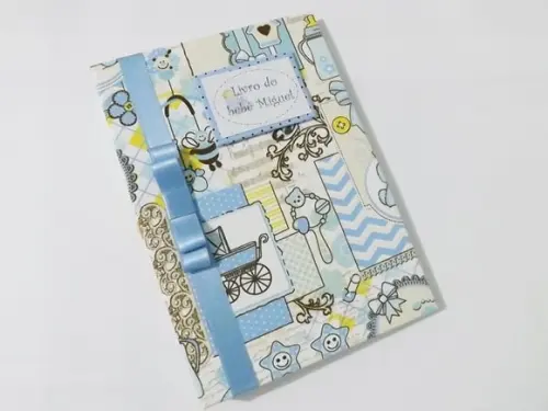 Livro/Diário do bebê azul ursinho