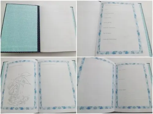 Livro/Diário do bebê cinza em chevron