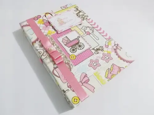 Livro/diário do Bebê Rosa para Menina