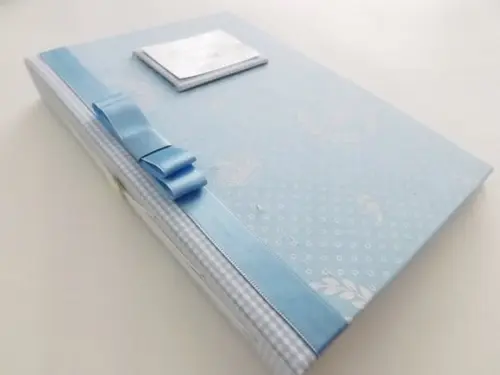 Livro/Diário do bebê azul coroa menino