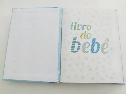 Livro/Diário do bebê azul coroa menino