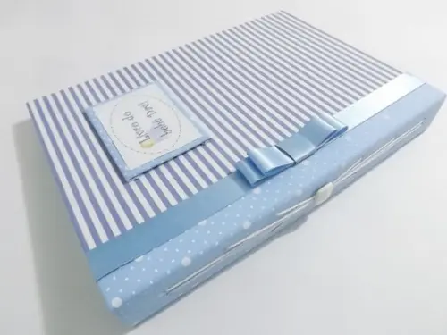 Livro/Diário do bebê azul para menino