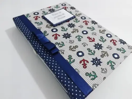 Livro/Diário do bebê azul tema náutico