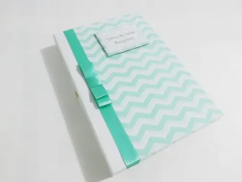 Livro/Diário do bebê em chevron