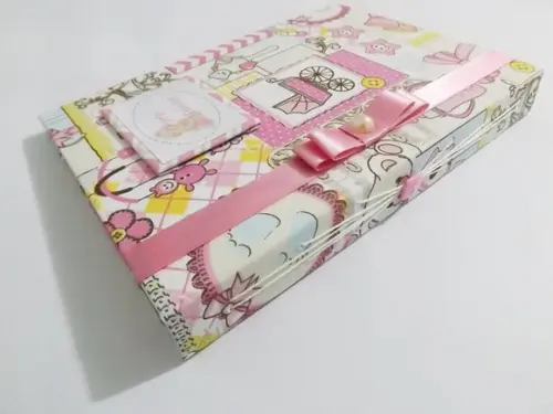 Livro/diário do Bebê Rosa para Menina