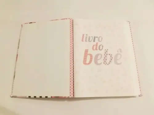 Livro/Diário do bebê rosa para menina