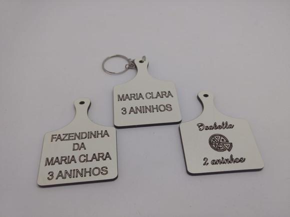 50 Chaveiro Branco Tabua de Carne- Grátis Gravação